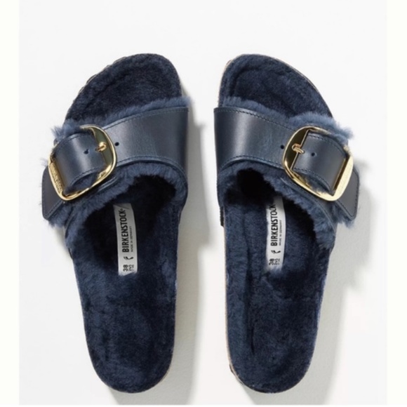 Birkenstock Big Buckle Madrid Sandals Shearling - Picture 3 of 15